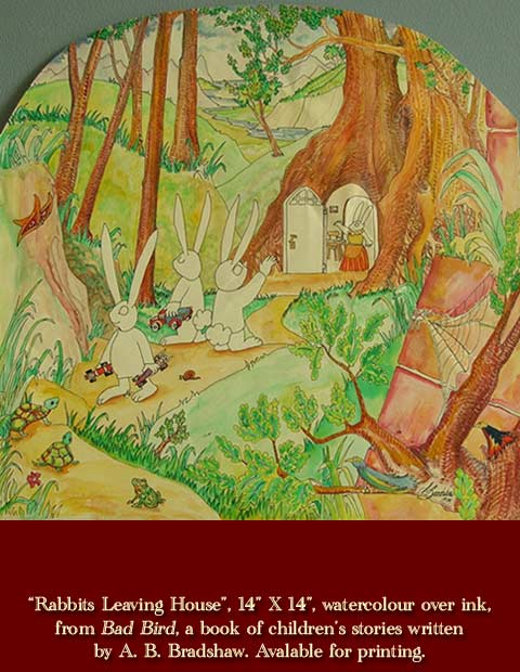 [Rabbits Leaving House] 